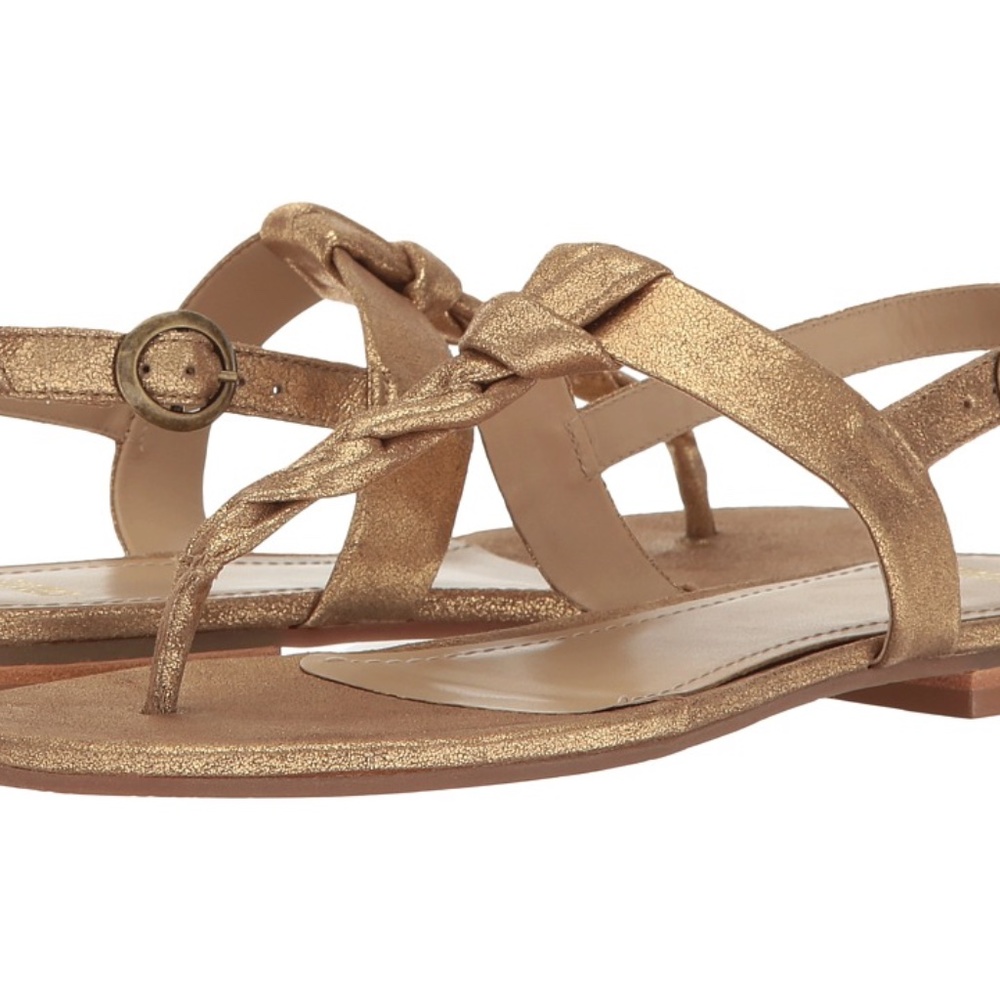 Johnston & Murphy women's gold sandals